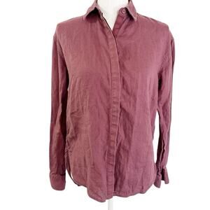 Athleta‎ Womens Playa Linen Shirt Button Down Size XS in Tawny Rose Beach Resort